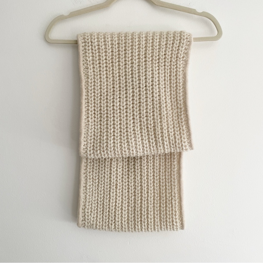 New Rag and Bone infinity scarf wool alpaca chunky knit cream neutral tan soft
